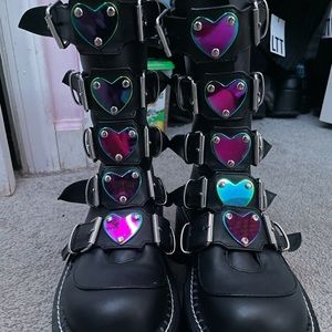 Demonia Emily 330 Patent Vegan Leather. New